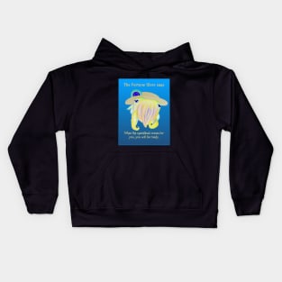 Underwater Fortune Giver - Cuttlefish with Speedboat Fortune Kids Hoodie